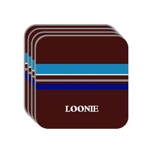 Personal Name Gift   LOONIE Set of 4 Mini Mousepad Coasters (blue 
