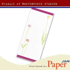  Masterpiece Long Stem Flowers Slim Invitation   3.875 X 9 