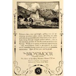  1920 Ad Broadmoor Hotel Colorado Springs Manitou Water 