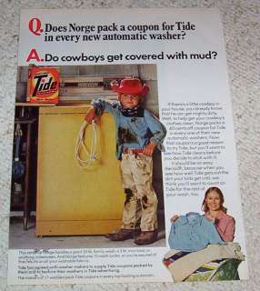 76 TIDE Laundry soap Norge Washer little BOY cowboy AD  