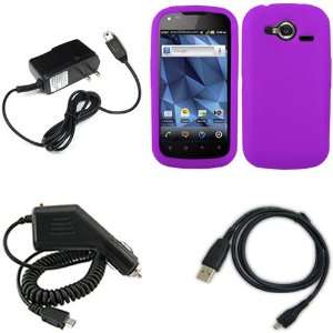  iFase Brand Pantech Burst P9070 Combo Solid Purple Silicon 