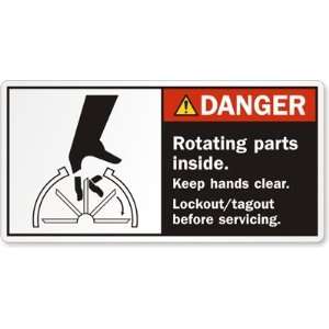  Rotating parts inside. Keep hands clear. Lockout/tagout 
