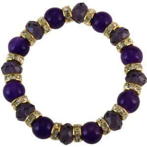  Purple Stone Stretch Bracelet Jewelry
