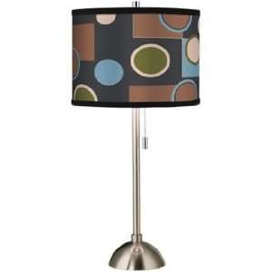  Retro Lithic Medley Giclee Brushed Steel Table Lamp