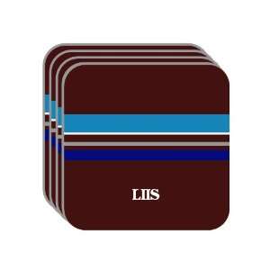 Personal Name Gift   LIIS Set of 4 Mini Mousepad Coasters (blue 