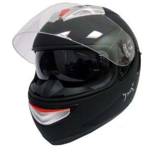 MATTE BLACK DUAL VISOR FULL FACE MOTORCYCLE HELMET(JX A5005 SOLID 