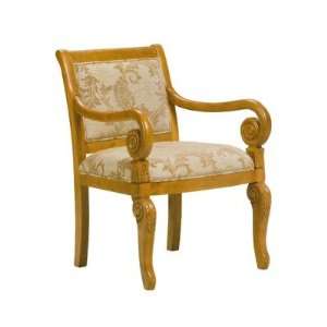  Oak Frame Chair with Light Tan Background and Dark Tan 