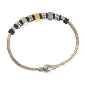   Charriol Mens Stainless Steel Two Tone Kada/bracelet 
