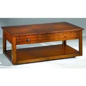  Cherry Finish Lift Top Storage Cocktail Table