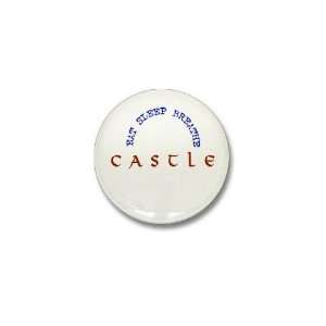  Eat Sleep Breathe Castle Funny Mini Button by  