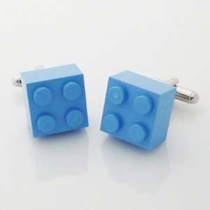 LEGO Block Cufflinks   Light Blue