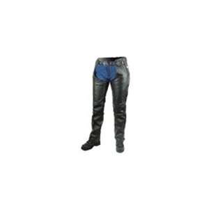  Leather Chaps   Motorcycle Leather Chaps with Deep Zipper 