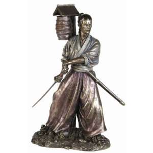  Samurai Warrior Kenjutsu Bronze Fiishing Statue Figurine 
