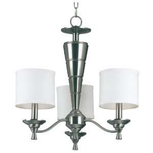Kenroy Home Accolade Three Light Chandelier, Brush Steel Finish with 