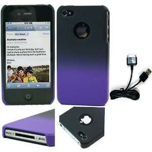  Purple Black Hard Shell Case for Apple iPhone 4S and iPhone 4 Latest 