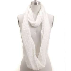  Laced Destroyed Eternity Solid Scarf White Color 