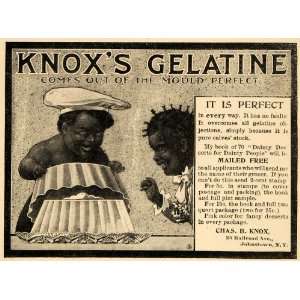  1900 Ad Charles B Knoxs Gelatine Black Americana RARE 