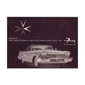    1958 PLYMOUTH FURY Sales Brochure Literature Book Automotive