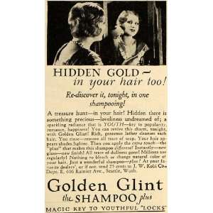 1928 Ad J W Kobi Co. Golden Glint Shampoo Hair Care   Original Print 