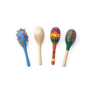  Decorate Your Own Wooden Maracas   Set of 12 Toys & Games