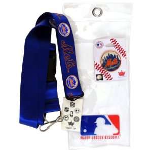 New York Mets Lanyard with Ticket Holder and Logo Pin  