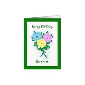  Happy Birthday Grandson Flowers Card Toys & Games