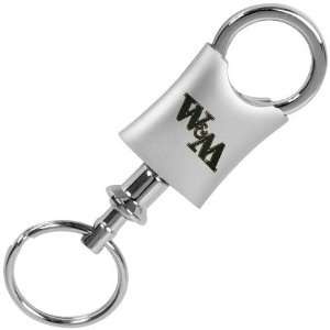  William & Mary Tribe Brushed Metal Valet Keychain Sports 