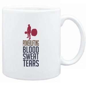  Mug White  Powerlifting  BLOOD , SWEAT & TEARS 