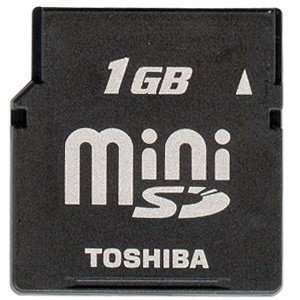  Toshiba SD S01GR4W 1GB MiniSD Memory Card with Adapter 