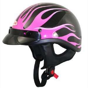  Outlaw Pink Flames Helmet   Medium Automotive