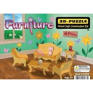  Puzzled   3D Natural Wood Puzzles   FURNITURE SET SMALL 