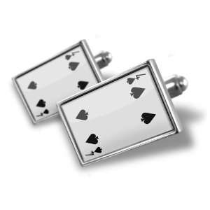  Cufflinks Four spades   Four / card game   Hand Made 