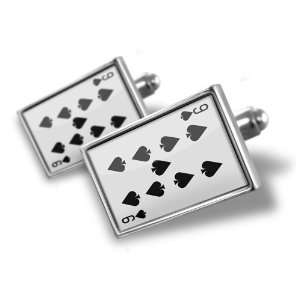  Cufflinks Nine of Spades   Nine / card game   Hand Made 