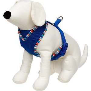   Adjustable Mesh Harness for Dogs in Blue with Stripes
