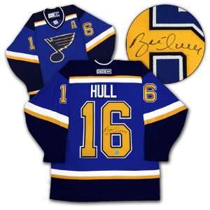   BRETT HULL St. Louis Blues SIGNED Hockey Jersey Sports Collectibles