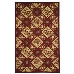   HK308A Hand hooked Red Wool Area Rug, 7 Feet 9 Inch by 9 Feet 9 Inch