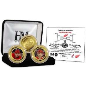 Detroit Red Wings 2009 NHL Stanley Cup Champions 24KT Gold 3 Coin Set 
