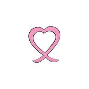  Pink Heart Breast Cancer Awareness Ribbon Enamel Pin 