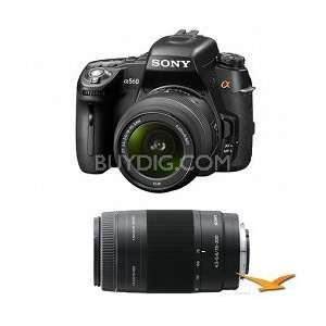  Sony Alpha DSLR A560 14.2 MP SLR Camera w/ 18 55mm and 75 