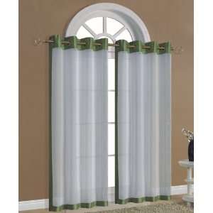   55x84 RoundAbout Green/ Natural Grommet Panel/Curtain