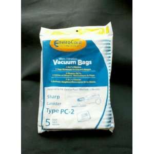  Sharp Type PC 2 Canister EnviroCare Vacuum Cleaner Bags / 5 