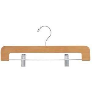  Wooden Bottoms Hangers w/Clips Premium Natural Finish Box 