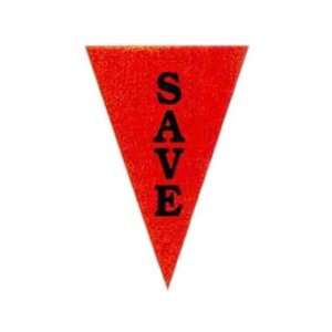  30 ft.   Vinyl plastic cloth pennant string with stock message 