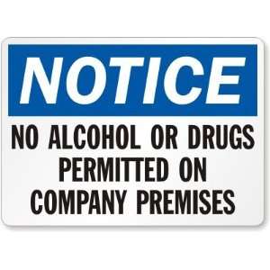   Permitted On Company Premises Plastic Sign, 10 x 7