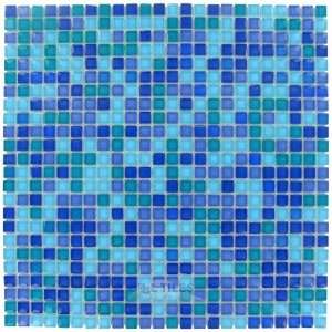  Petite glass 7/16 x 7/16 mesh mounted glass mosaic in blue 