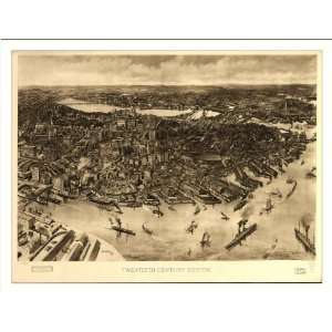 Historic Boston, Massachusetts, c. 1905 (M) Panoramic Map Poster Print 