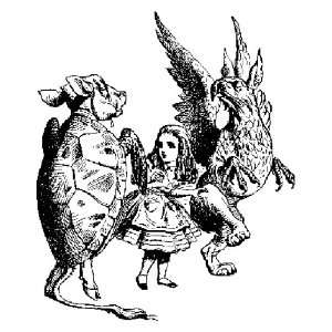  Alice in Wonderland Mock Turtle and Gryphon Rubber Stamp 