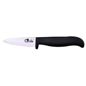   New 3 White Blade Ceramic Paring knife Black Handle