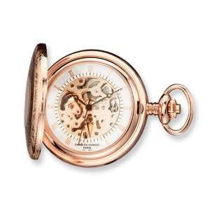   Hubert Rose Gold plated Brass Window Cover Pocket Watch Jewelry