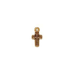   Gold (plated) Beaded Cross Charm 7x15mm Charms Arts, Crafts & Sewing